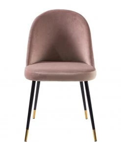 Jack & Alice Polsterstuhl Farum - Samt / Stahl - Schwarz - Samt Zala: Altrosa - 2er Set -Deutschland Stühle Verkaufs-Shop 1000313393 211208 12180300045 DETAILS P000000001000313393