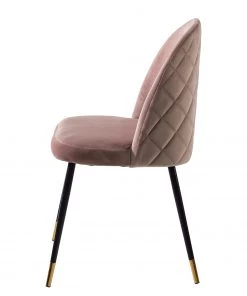 Jack & Alice Polsterstuhl Farum - Samt / Stahl - Schwarz - Samt Zala: Altrosa - 2er Set -Deutschland Stühle Verkaufs-Shop 1000313393 211208 12180300047 DETAILS P000000001000313393