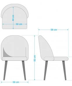 Jack & Alice Polsterstuhl Farum - Samt / Stahl - Schwarz - Samt Zala: Altrosa - 2er Set -Deutschland Stühle Verkaufs-Shop 1000313393 211208 121803000526 SKETCH DETAILS P000000001000313393 sketch
