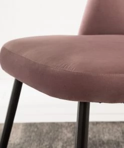 Jack & Alice Polsterstuhl Farum - Samt / Stahl - Schwarz - Samt Zala: Altrosa - 2er Set -Deutschland Stühle Verkaufs-Shop 1000313393 211208 12180300055 DETAILS P000000001000313393