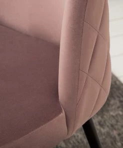 Jack & Alice Polsterstuhl Farum - Samt / Stahl - Schwarz - Samt Zala: Altrosa - 2er Set -Deutschland Stühle Verkaufs-Shop 1000313393 211208 12180300059 DETAILS P000000001000313393