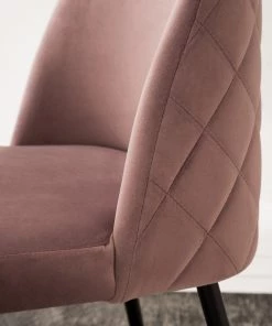 Jack & Alice Polsterstuhl Farum - Samt / Stahl - Schwarz - Samt Zala: Altrosa - 2er Set -Deutschland Stühle Verkaufs-Shop 1000313393 211208 12180300061 DETAILS P000000001000313393