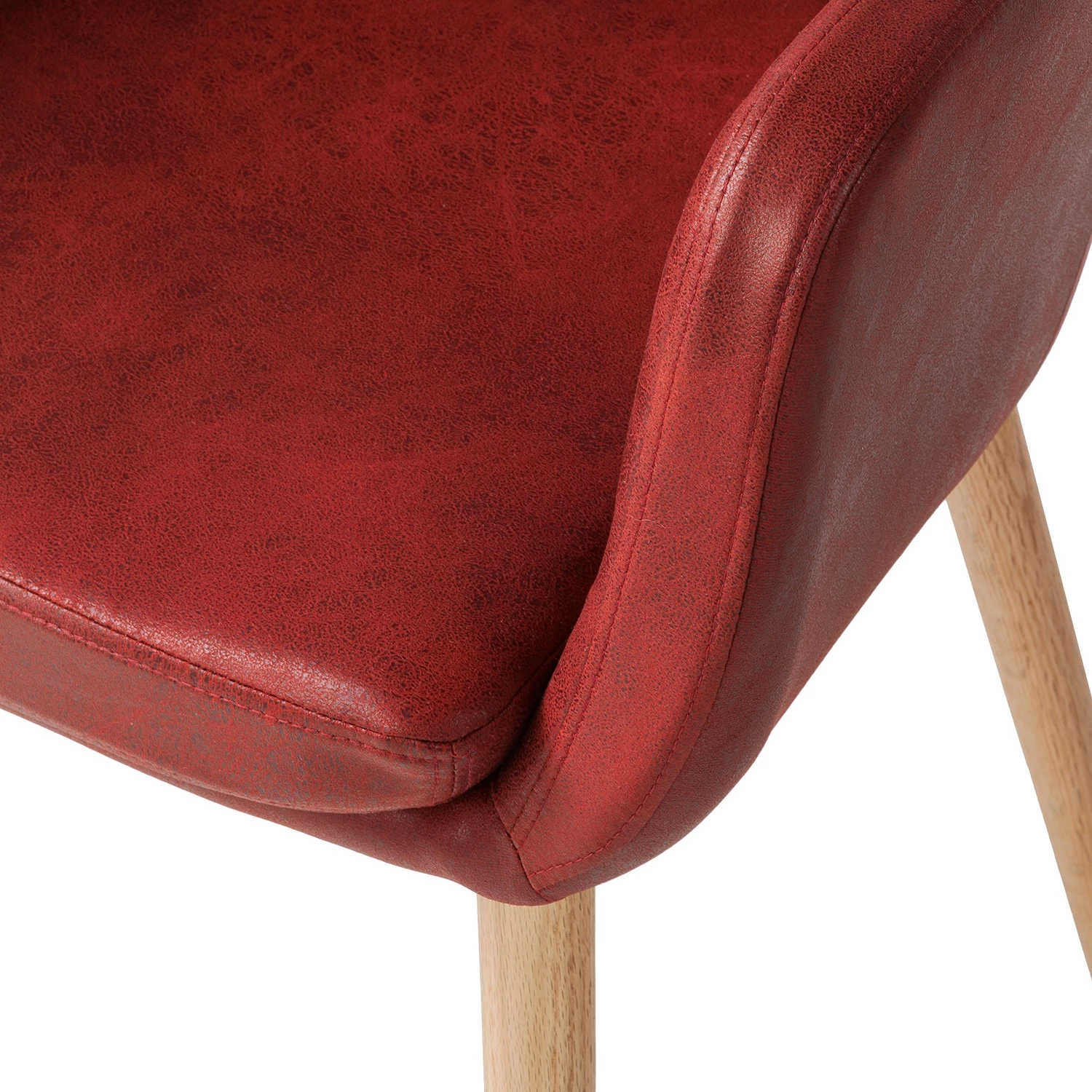 Mørteens Armlehnenstuhl Leedy IV - Kunstleder / Eiche massiv - Kirschrot - 2er Set 7 Mørteens Armlehnenstuhl Leedy IV - Kunstleder / Eiche massiv - Kirschrot - 2er Set – Bild 7