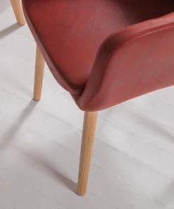 Mørteens Armlehnenstuhl Leedy IV - Kunstleder / Eiche massiv - Kirschrot - 2er Set 20 Mørteens Armlehnenstuhl Leedy IV - Kunstleder / Eiche massiv - Kirschrot - 2er Set -Deutschland Stühle Verkaufs-Shop 1000313396 211208 12180500097 DETAILS P000000001000313396