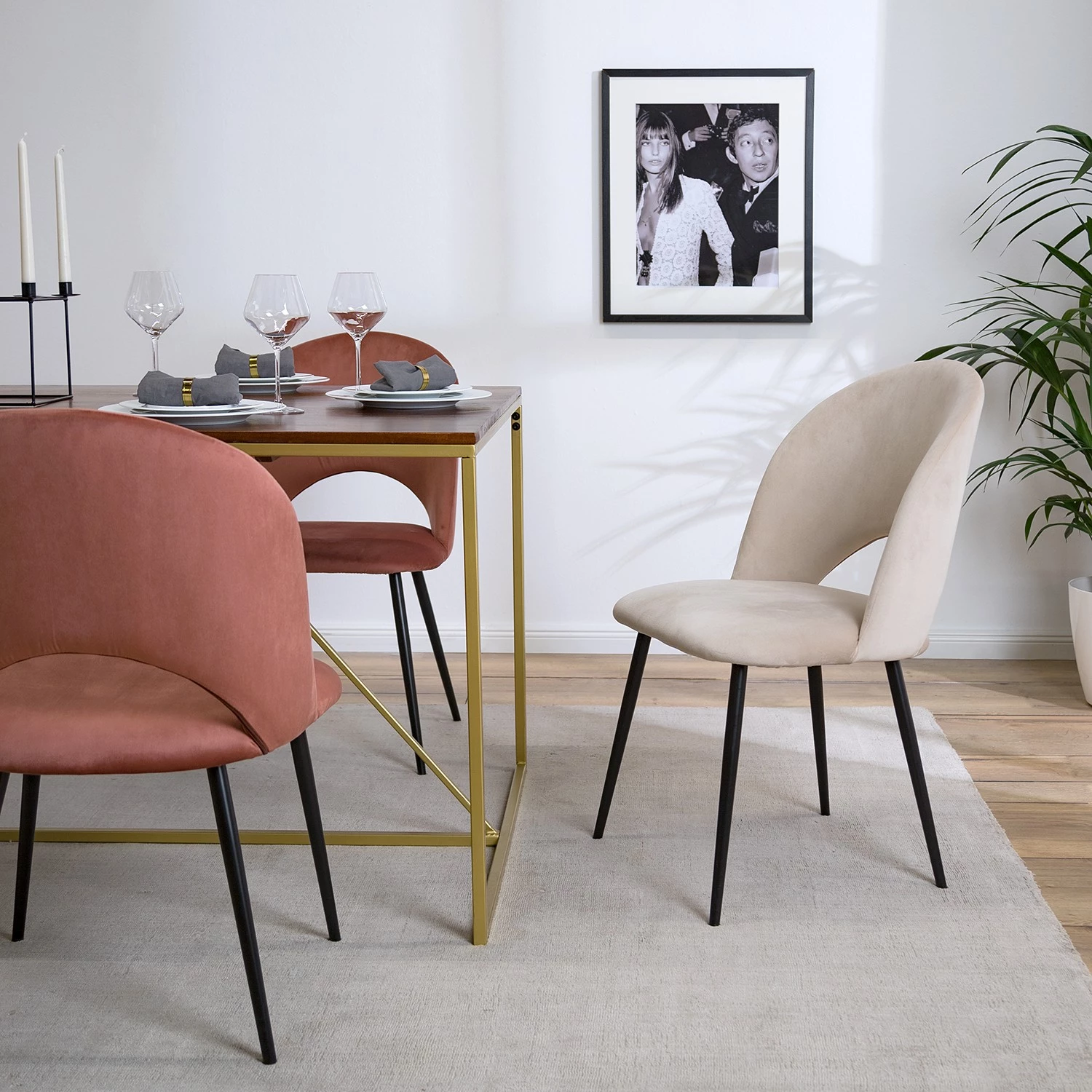 Jack & Alice Polsterstuhl Salome - Creme - 2er Set 2 Jack & Alice Polsterstuhl Salome - Creme - 2er Set – Bild 2