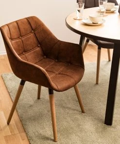 Mørteens Armlehnenstuhl Lamppi - Microfaser / Eiche massiv - Microfaser Colby: Vintage Cognac - 2er Set -Deutschland Stühle Verkaufs-Shop 1000313473 211209 133809000029 MOOD DETAILS P000000001000313473 mood