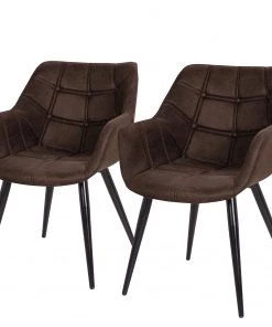 Mørteens Armlehnenstuhl Lamppi II - Microfaser / Metall - Espresso - 2er Set