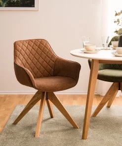 Mørteens Armlehnenstuhl Pori II - Kunstleder / Eiche massiv - Braun - 2er Set -Deutschland Stühle Verkaufs-Shop 1000313478 211209 13381000085 MOOD DETAILS P000000001000313478 mood