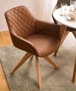 Mørteens Armlehnenstuhl Pori II - Kunstleder / Eiche massiv - Braun - 2er Set -Deutschland Stühle Verkaufs-Shop 1000313478 211209 13381000087 MOOD DETAILS P000000001000313478 mood