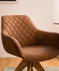 Mørteens Armlehnenstuhl Pori II - Kunstleder / Eiche massiv - Braun - 2er Set -Deutschland Stühle Verkaufs-Shop 1000313478 211209 13381000089 MOOD DETAILS P000000001000313478 mood