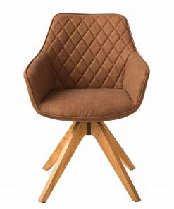 Mørteens Armlehnenstuhl Pori II - Kunstleder / Eiche massiv - Braun - 2er Set -Deutschland Stühle Verkaufs-Shop 1000313478 211209 13381000098 DETAILS P000000001000313478