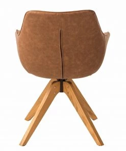 Mørteens Armlehnenstuhl Pori II - Kunstleder / Eiche massiv - Braun - 2er Set -Deutschland Stühle Verkaufs-Shop 1000313478 211209 133811000120 DETAILS P000000001000313478