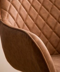 Mørteens Armlehnenstuhl Pori II - Kunstleder / Eiche massiv - Braun - 2er Set -Deutschland Stühle Verkaufs-Shop 1000313478 211209 133811000131 DETAILS P000000001000313478