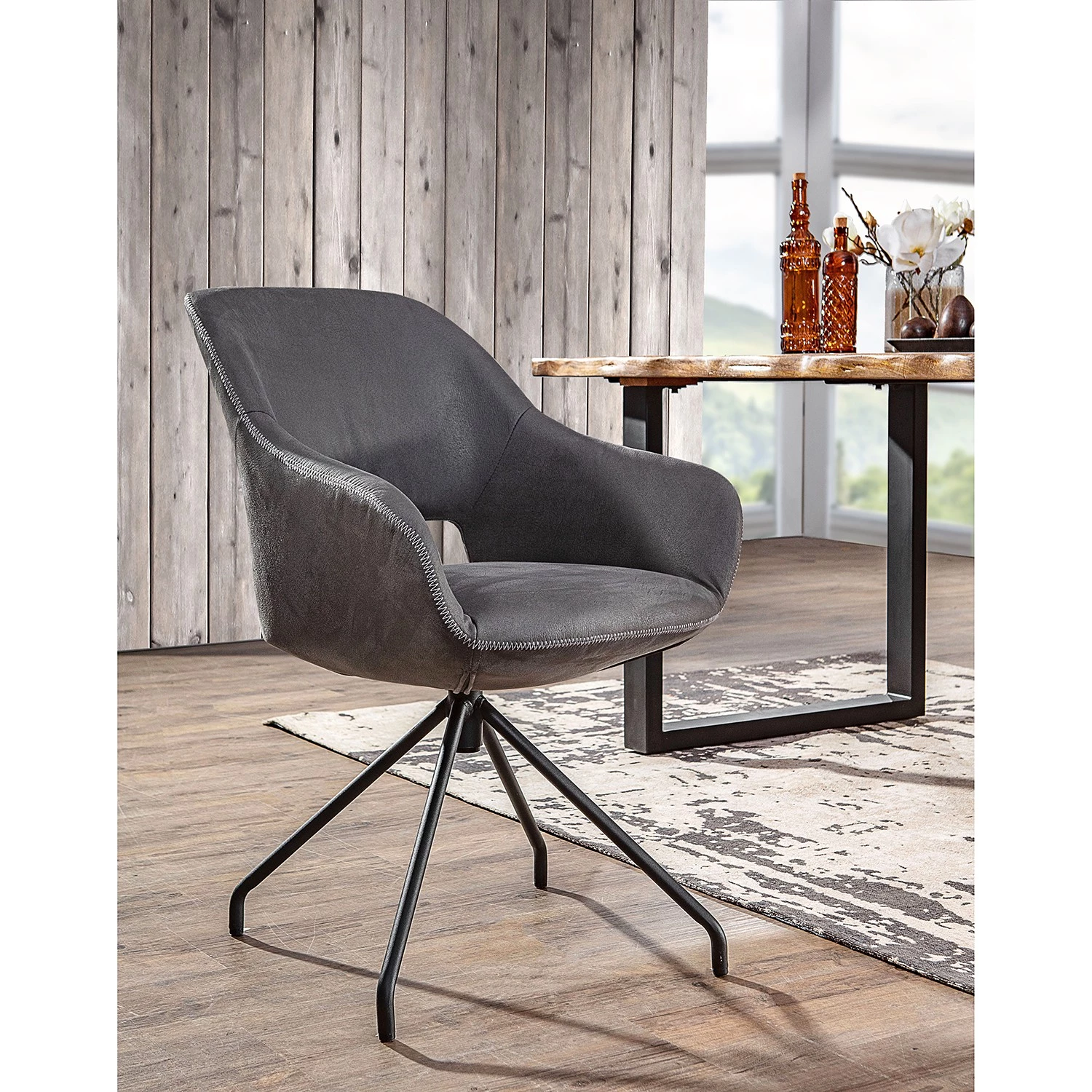 Loftscape Armlehnenstuhl Seymor - Dunkelgrau 2 Loftscape Armlehnenstuhl Seymor - Dunkelgrau – Bild 2