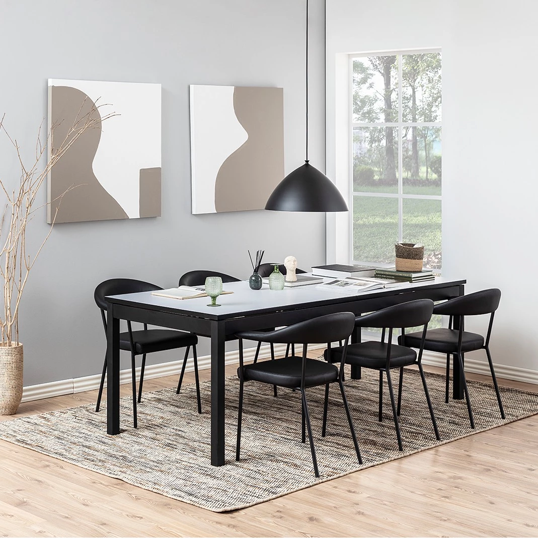 Loftscape Armlehnenstuhl Otava (2er-Set) - Kunstleder / Eisen - Schwarz 3 Loftscape Armlehnenstuhl Otava (2er-Set) - Kunstleder / Eisen - Schwarz – Bild 3