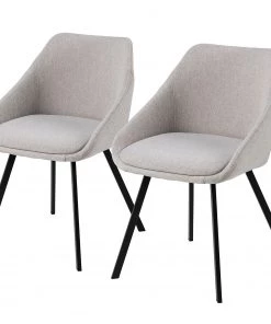 Loftscape Armlehnenstuhl Melbert (2er-Set) - Hellgrau