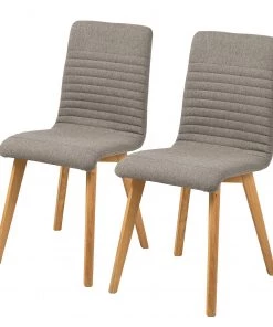 Loftscape Polsterstuhl Frederique (2er-Set) - Hellgrau