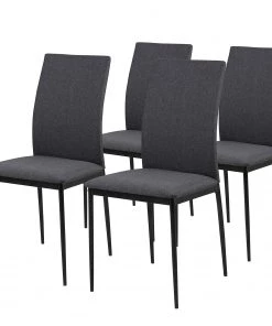 Loftscape Polsterstuhl Domenica I (4er-Set) - Webstoff / Eisen