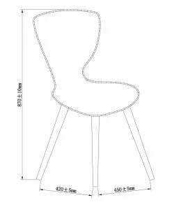 Loftscape Polsterstuhl Monreale (2er-Set) - Webstoff / Eiche massiv - Grau / Eiche -Deutschland Stühle Verkaufs-Shop 1000319572 220128 12570000500 SKETCH DETAILS P000000001000319572 sketch