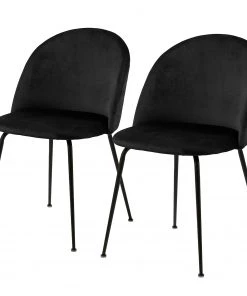 Loftscape Polsterstuhl Luray (2er-Set) - Schwarz