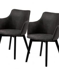 Loftscape Armlehnenstuhl Kampen I (2er-Set) - Anthrazit