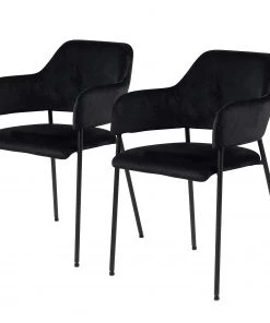 Loftscape Armlehnenstuhl Rapallo (2er-Set) - Schwarz