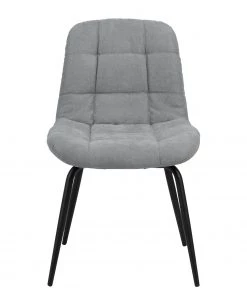 Loftscape Polsterstuhl Oline (2er-Set) - Webstoff / Eisen - Hellgrau / Schwarz -Deutschland Stühle Verkaufs-Shop 1000319618 220128 1257180030 DETAILS P000000001000319618