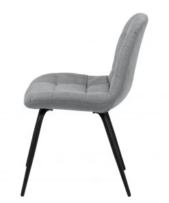 Loftscape Polsterstuhl Oline (2er-Set) - Webstoff / Eisen - Hellgrau / Schwarz -Deutschland Stühle Verkaufs-Shop 1000319618 220128 1257180040 DETAILS P000000001000319618