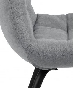 Loftscape Polsterstuhl Oline (2er-Set) - Webstoff / Eisen - Hellgrau / Schwarz -Deutschland Stühle Verkaufs-Shop 1000319618 220128 1257180070 DETAILS P000000001000319618