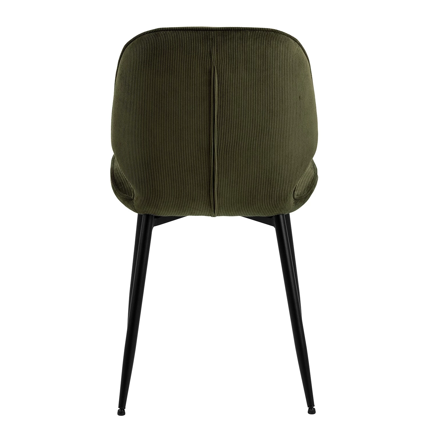 Loftscape Polsterstuhl Kerang I (4er-Set) - Cord / Eisen - Dunkelolivgrün / Schwarz 5 Loftscape Polsterstuhl Kerang I (4er-Set) - Cord / Eisen - Dunkelolivgrün / Schwarz – Bild 5