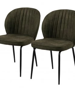 Loftscape Polsterstuhl Koppal I (2er-Set) - Dunkelolivgrün