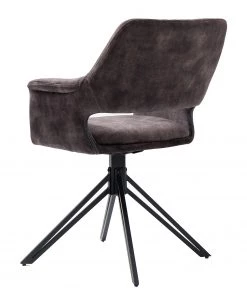 Loftscape Armlehnenstuhl Moala II (2er-Set) - Samt / Stahl - Vintage Grau / Schwarz -Deutschland Stühle Verkaufs-Shop 1000329352 220203 161419000050 DETAILS P000000001000329352