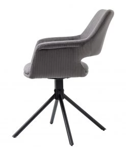 Loftscape Armlehnenstuhl Keldur I (2er-Set) - Cord / Stahl - Grau / Schwarz -Deutschland Stühle Verkaufs-Shop 1000329356 220203 16142000035 DETAILS P000000001000329356