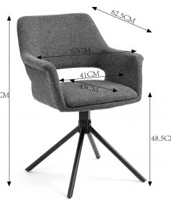 Loftscape Armlehnenstuhl Keldur I (2er-Set) - Cord / Stahl - Grau / Schwarz -Deutschland Stühle Verkaufs-Shop 1000329356 220203 161421000500 SKETCH DETAILS P000000001000329356 sketch