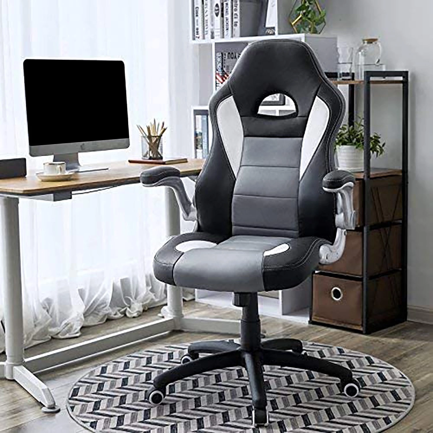 Loftscape Chefsessel Milnor - Schwarz / Grau 2 Loftscape Chefsessel Milnor - Schwarz / Grau – Bild 2