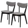 Loftscape Esszimmerstuhl Rigby II (2er-Set) - Webstoff / Gummibaum massiv - Grau / Schwarz