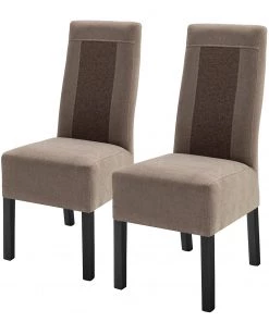 Norrwood Polsterstuhl Reedy (2er-Set) - Cappuccino - Buche Dunkel