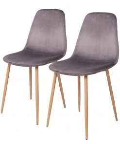 Red Living Esszimmerstuhl Renty II (2er-Set) - Grau - Eiche Hell