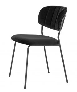 Loftscape Polsterstuhl Muel II (2er-Set) - Samt / Stahl - Schwarz / Anthrazit -Deutschland Stühle Verkaufs-Shop 1000336494 220223 031 DETAILS P000000001000336494