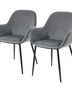 Loftscape Armlehnenstuhl Kusamo IV (2er-Set) - Grau