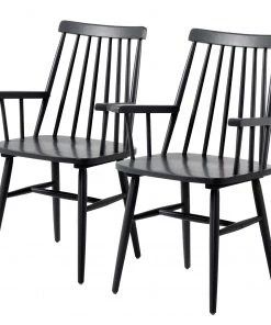 Naturoo Armlehnenstuhl Tara (2er-Set) - Schwarz