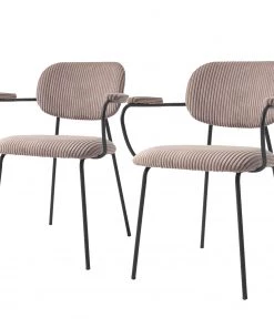 Loftscape Armlehnenstuhl Sean I (2er-Set) - Hellrosa