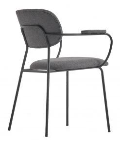 Loftscape Armlehnenstuhl Sean II (2er-Set) - Chenille / Stahl - Grau / Schwarz -Deutschland Stühle Verkaufs-Shop 1000340215 220414 036 DETAILS P000000001000340215