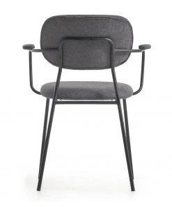 Loftscape Armlehnenstuhl Sean II (2er-Set) - Chenille / Stahl - Grau / Schwarz -Deutschland Stühle Verkaufs-Shop 1000340215 220414 040 DETAILS P000000001000340215