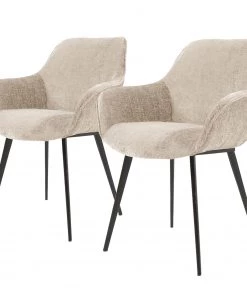 Loftscape Armlehnenstuhl Sophie (2er-Set) - Elfenbein