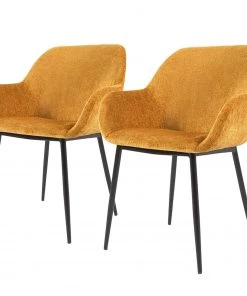Loftscape Armlehnenstuhl Kusamo III (2er-Set) - Goldgelb