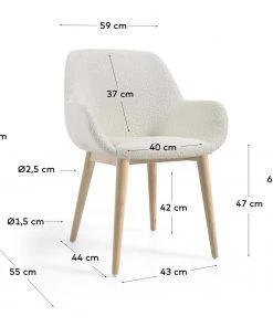 Loftscape Armlehnenstuhl Kusamo V (4er-Set) - Strukturstoff - Weiß / Esche -Deutschland Stühle Verkaufs-Shop 1000340256 220414 500 SKETCH DETAILS P000000001000340256 sketch
