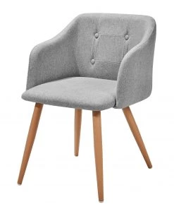 Butlers Armlehnenstuhl ROCK'N'SOUL - Stahl / Polyester - Grau