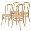 Butlers Esszimmerstuhl WIENER MELANGE (4er-Set) - Ulmenholz / Rattan - Natur