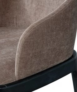 Loftscape Armlehnenstuhl Valdes - Webstoff / Gummibaum massiv - Taupe / Schwarz -Deutschland Stühle Verkaufs-Shop 1000344501 220414 033 DETAILS P000000001000344501